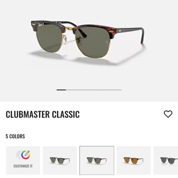 Ray-Ban Clubmaster Classic Sunglasses in Tortoise and Gold - Picture 5 of 6
